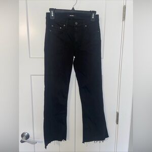 Grlfrnd Joan Jeans High Rise Cropped Bootcut Size 25 Black